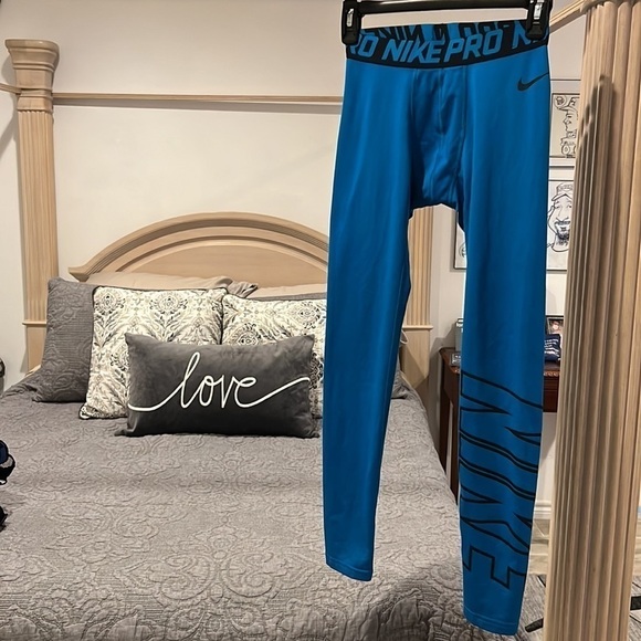 Nike Pro Teal Blue Compression Pants Size Large - Picture 3 of 14
